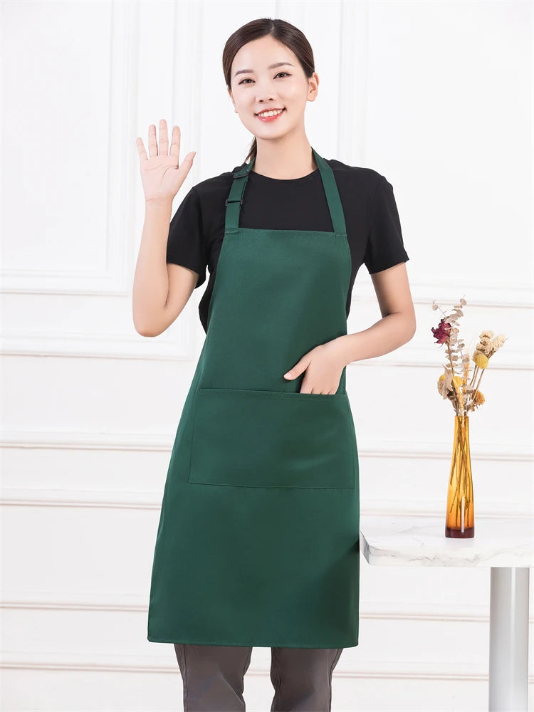 Personalized Women's Kitchen Apron for Woman Men Chef Work Apron for Grill Restaurant Bar Cafes Beauty Nails Studios Logo Design