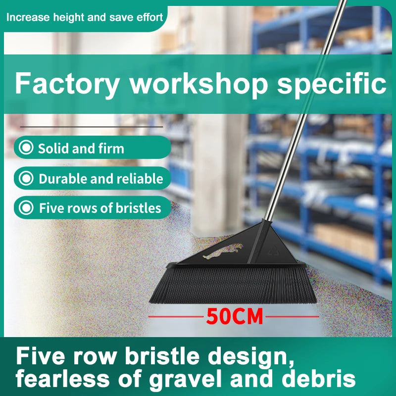 50cm Outdoor Broom Household Cleaning Tool Sanitation Warehouse Factory Garden Courtyard Hard Bristled Labor-saving Broom