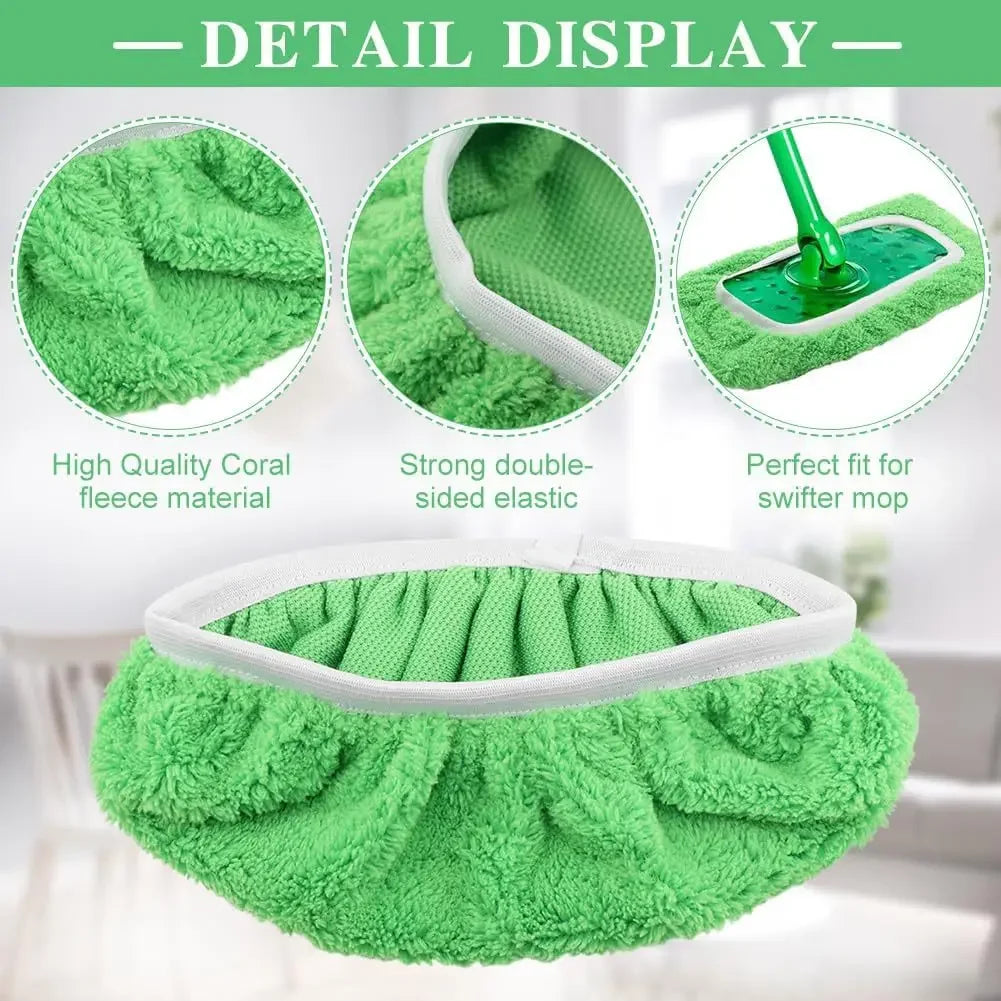 1/3/6pc Microfiber Mop Cloth Dry Cleaning Cloths Household Reusable Microfiber Mop Pads Replacement Washable Rag Towel