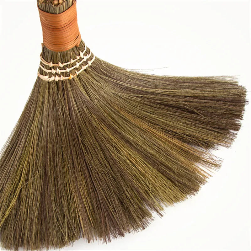 Japan Soft Fur Broom Manual Wooden Floor Sweeping Brooms Straw Braided Household Floor Cleaning Archaize Handmade Cleaning Tools