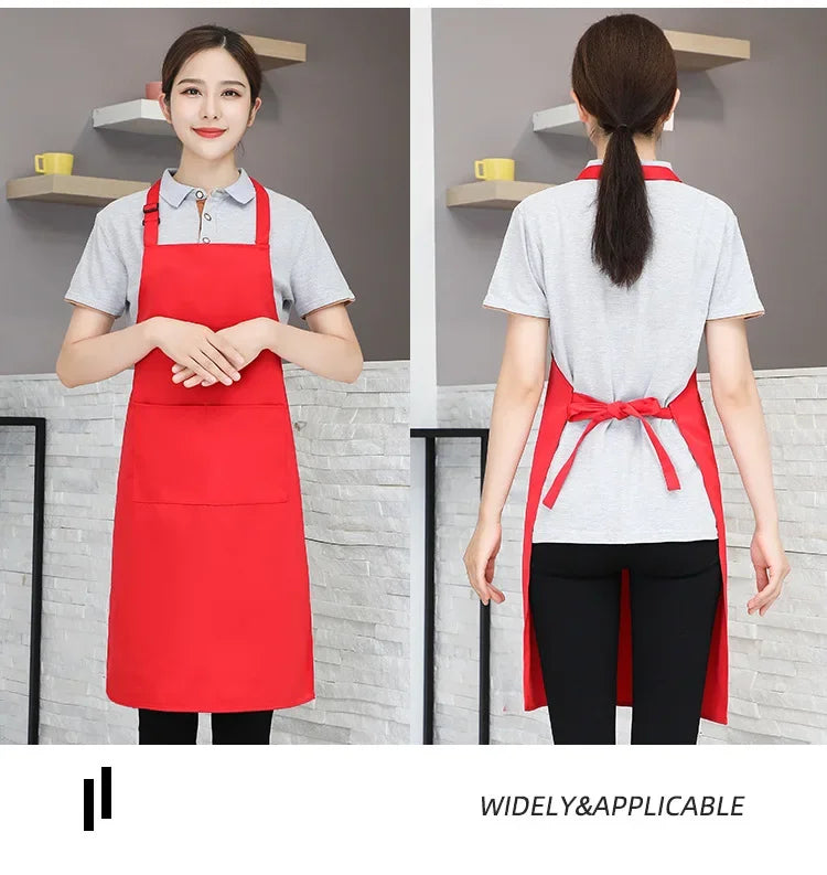 Customizable White Black Apron Customize Logo Personalized Apron Waterproof For Man Women Cooking Restaurant Waiter Work Clothes