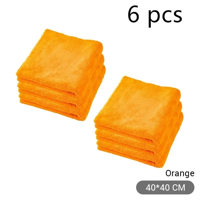 600GSM Microfiber Car Cleaning Towel 40X40cm Thickened Car Wash Towels Auto Detailing Care Drying Cloth Rags 1-20 pcs
