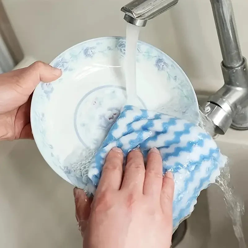 10/40PCS Super Absorbent Dishcloths Coral Fleece Cleaning Cloths Thickened Kitchen Washing Dish Rags Glass Windows Wipe Towels