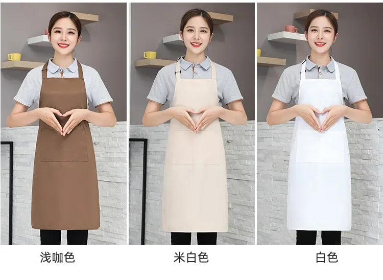 Customizable White Black Apron Customize Logo Personalized Apron Waterproof For Man Women Cooking Restaurant Waiter Work Clothes