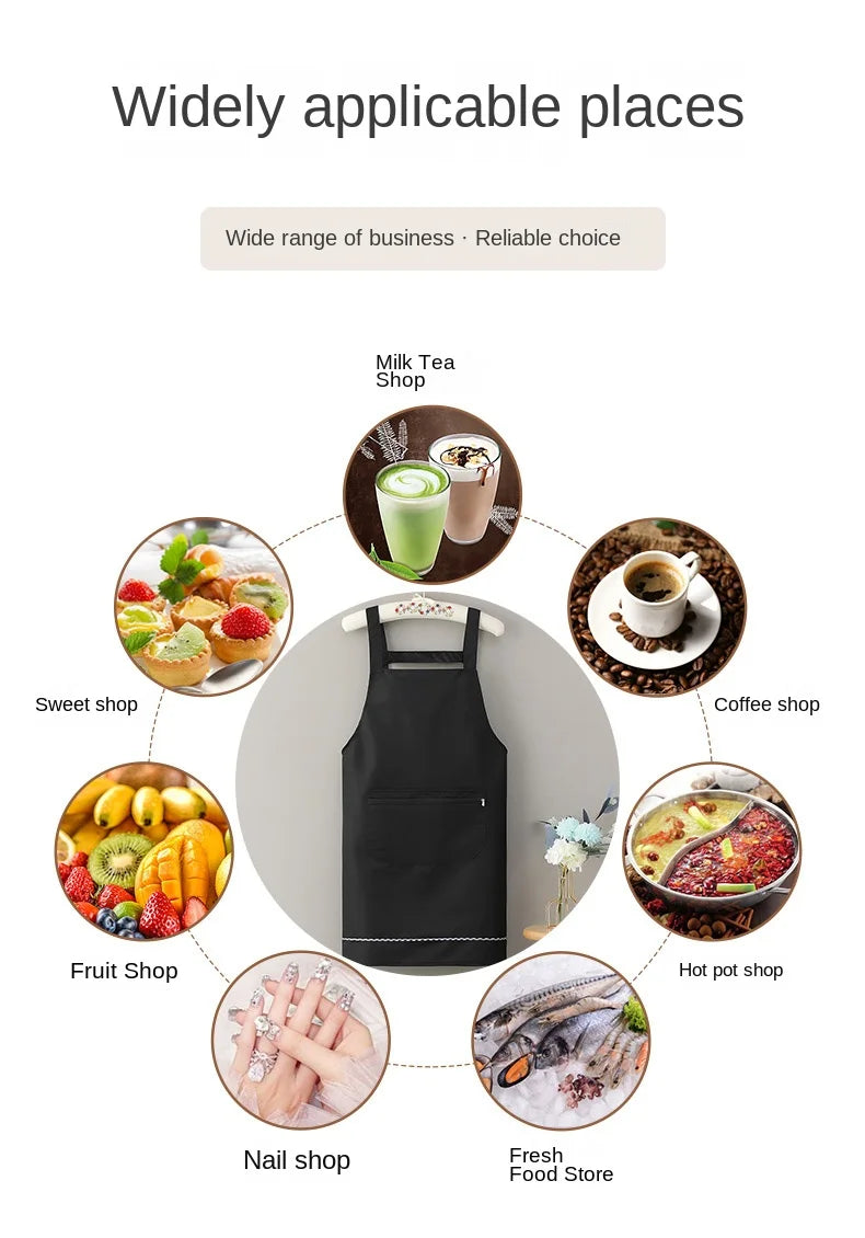 Household Apron for Women Kitchen Waterproof and Oil-Proof Sleeveless Apron Fashion Internet Celebrity Cute Suspender Work Clothes for Men
