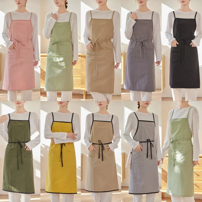 Premium Waterproof Antistatic Fabric Custom Logo Korean Japanese Style Apron Unisex High Quality Ready Stock