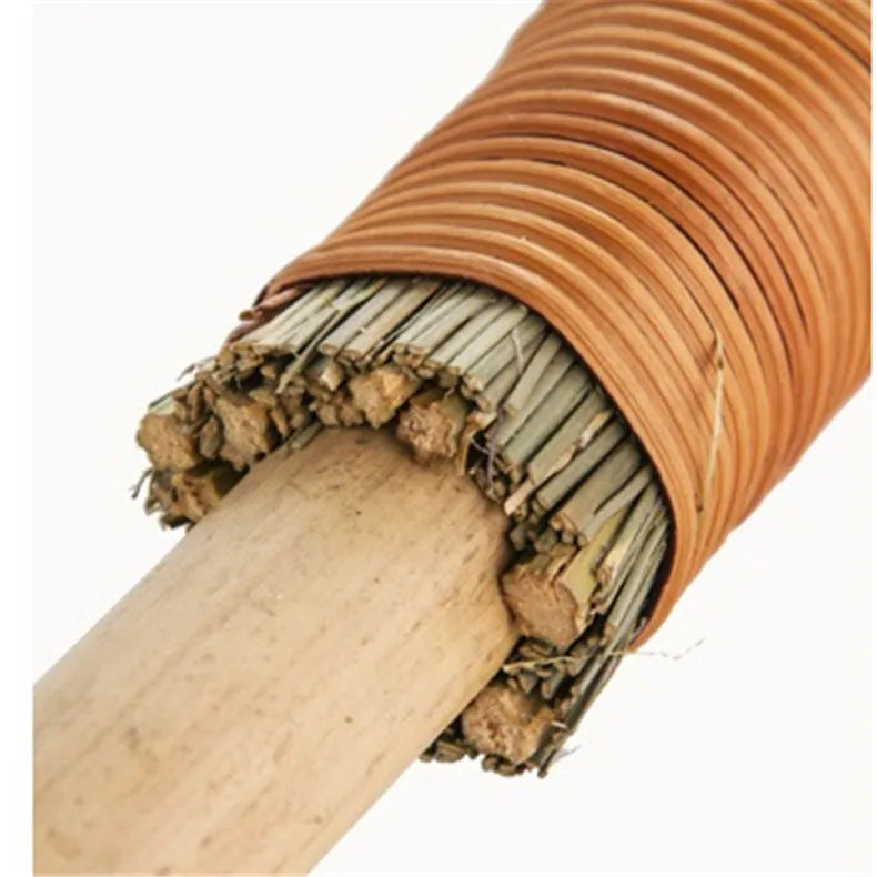 Japan Soft Fur Broom Manual Wooden Floor Sweeping Brooms Straw Braided Household Floor Cleaning Archaize Handmade Cleaning Tools