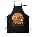 Jesus Has Your Back Jiu Jitsu Retro Christian Apron Waterproof Stain Resistant Apron with 2 Pockets for Cooking BBQ Painting