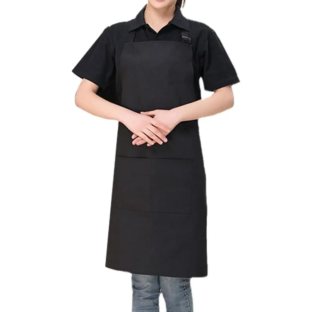 Half-length Adjustable Kitchen Apron Adult Striped Restaurant Hotel Chef Waiter Apron Picnic Cook Apron With 2 Pockets