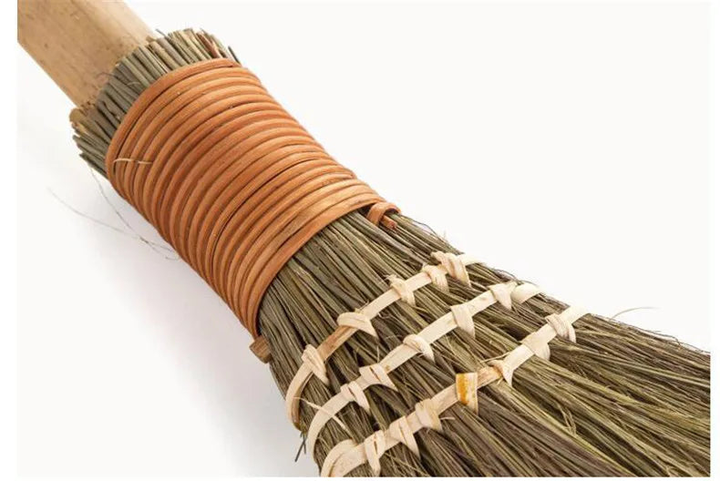 Japan Soft Fur Broom Manual Wooden Floor Sweeping Brooms Straw Braided Household Floor Cleaning Archaize Handmade Cleaning Tools