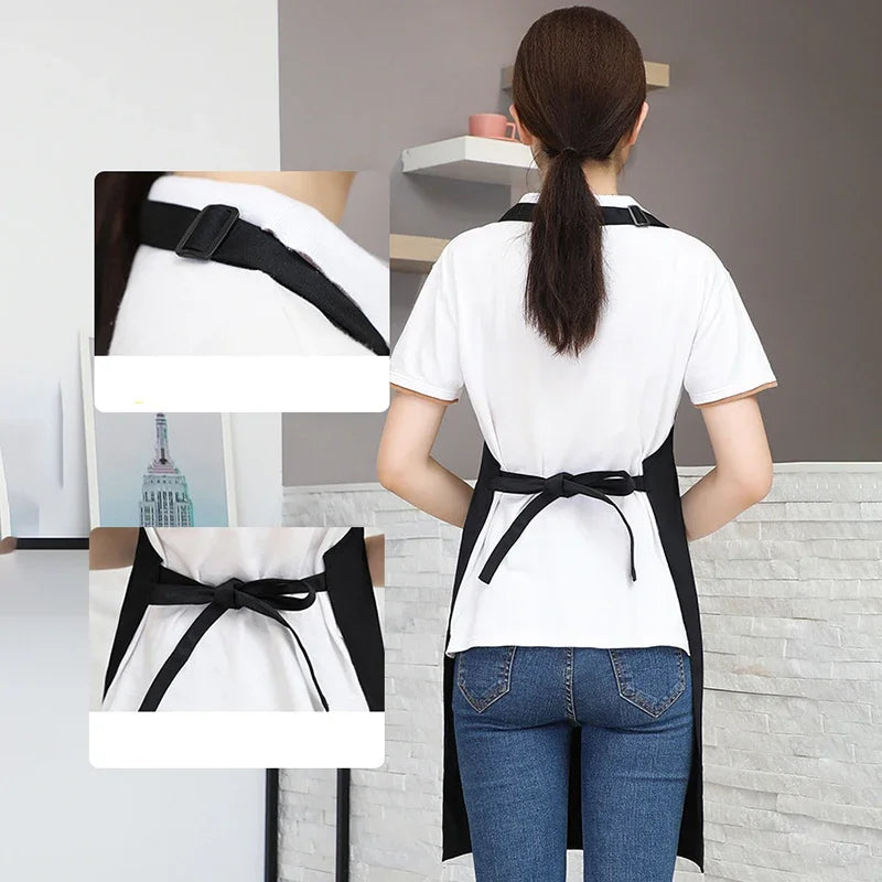 Customizable White Black Apron Customize Logo Personalized Apron Waterproof For Man Women Cooking Restaurant Waiter Work Clothes