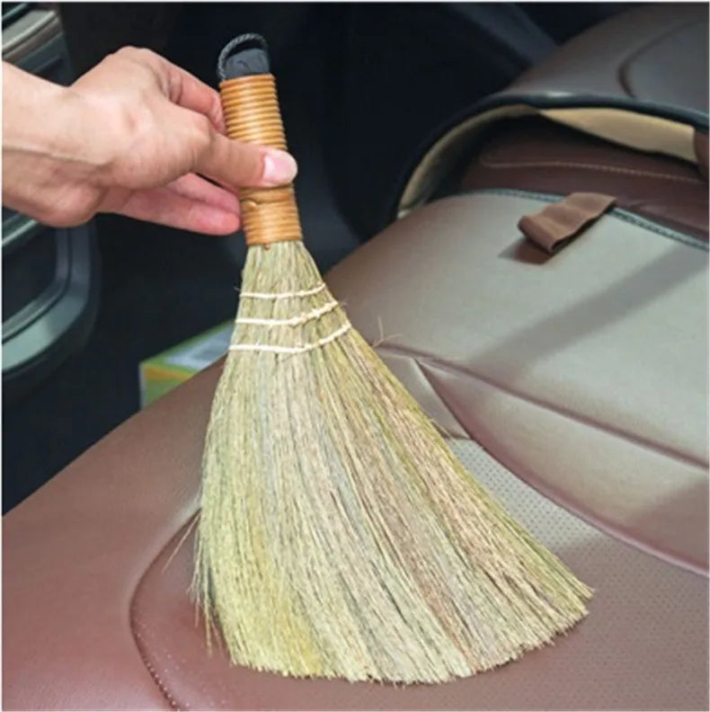 Japan Soft Fur Broom Manual Wooden Floor Sweeping Brooms Straw Braided Household Floor Cleaning Archaize Handmade Cleaning Tools