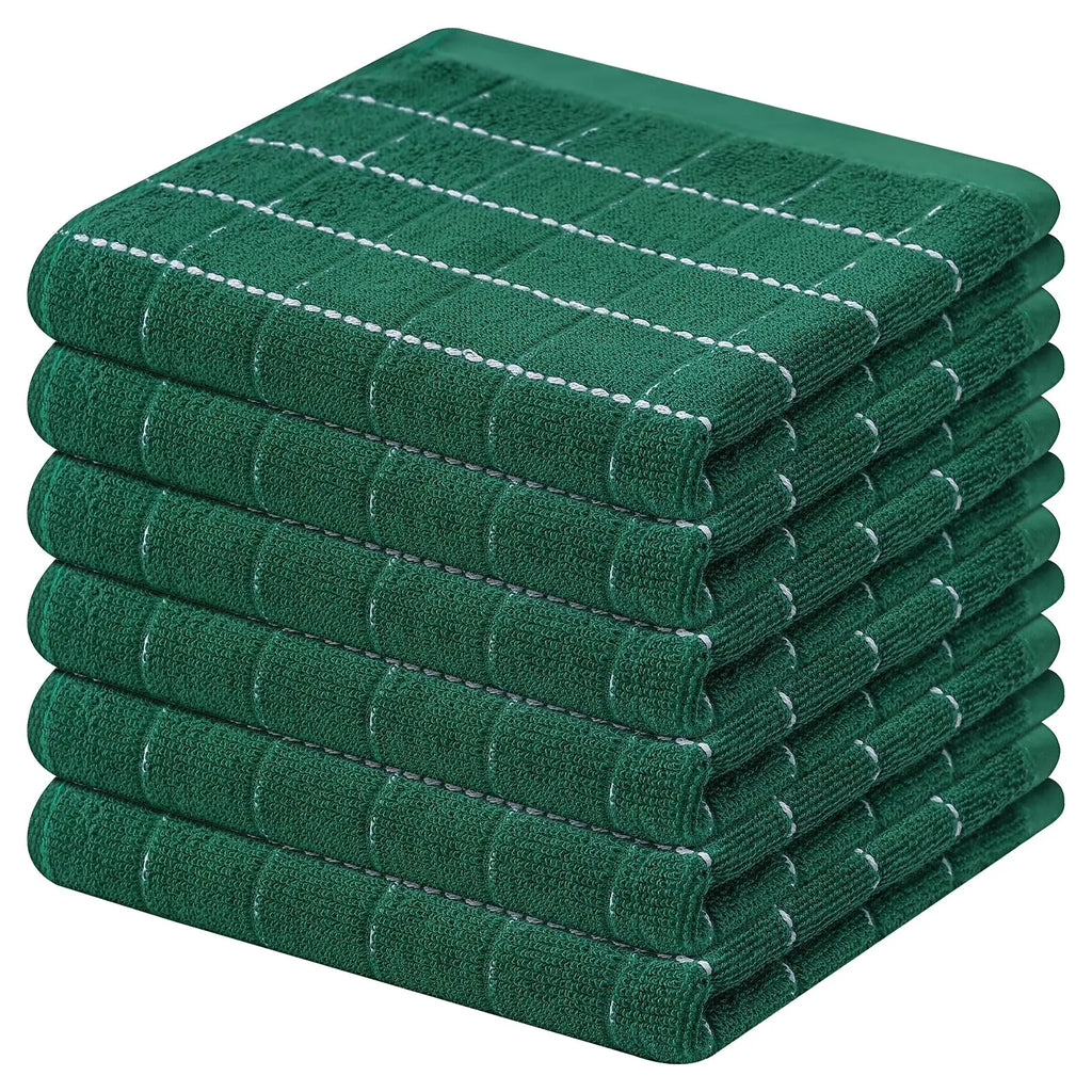 Olanly Cotton Terry Cloth Kitchen Towels Thicken Super Absorbent Dishcloth Reusable High-efficiency Cleaning Rags Daily Dish Rag