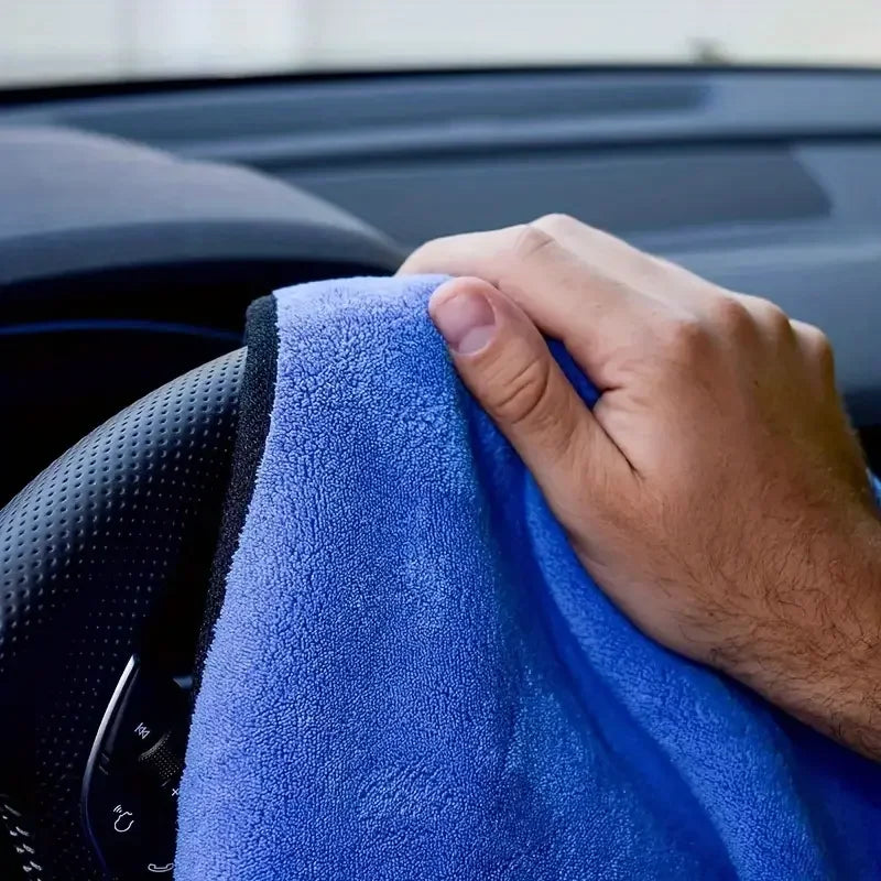 1-5pcs Microfiber Car Washing Towel Soft Quick Drying Windows Mirrors Wiping Rags Home Double Layer Cleaning Cloths 400GSM