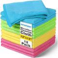 Cleaning Cloth 12 Pack - 12 x 12 inches - Rags or Cleaning House Streak-free Wipes or Sns, Dusting & Appliances - Premium Microf