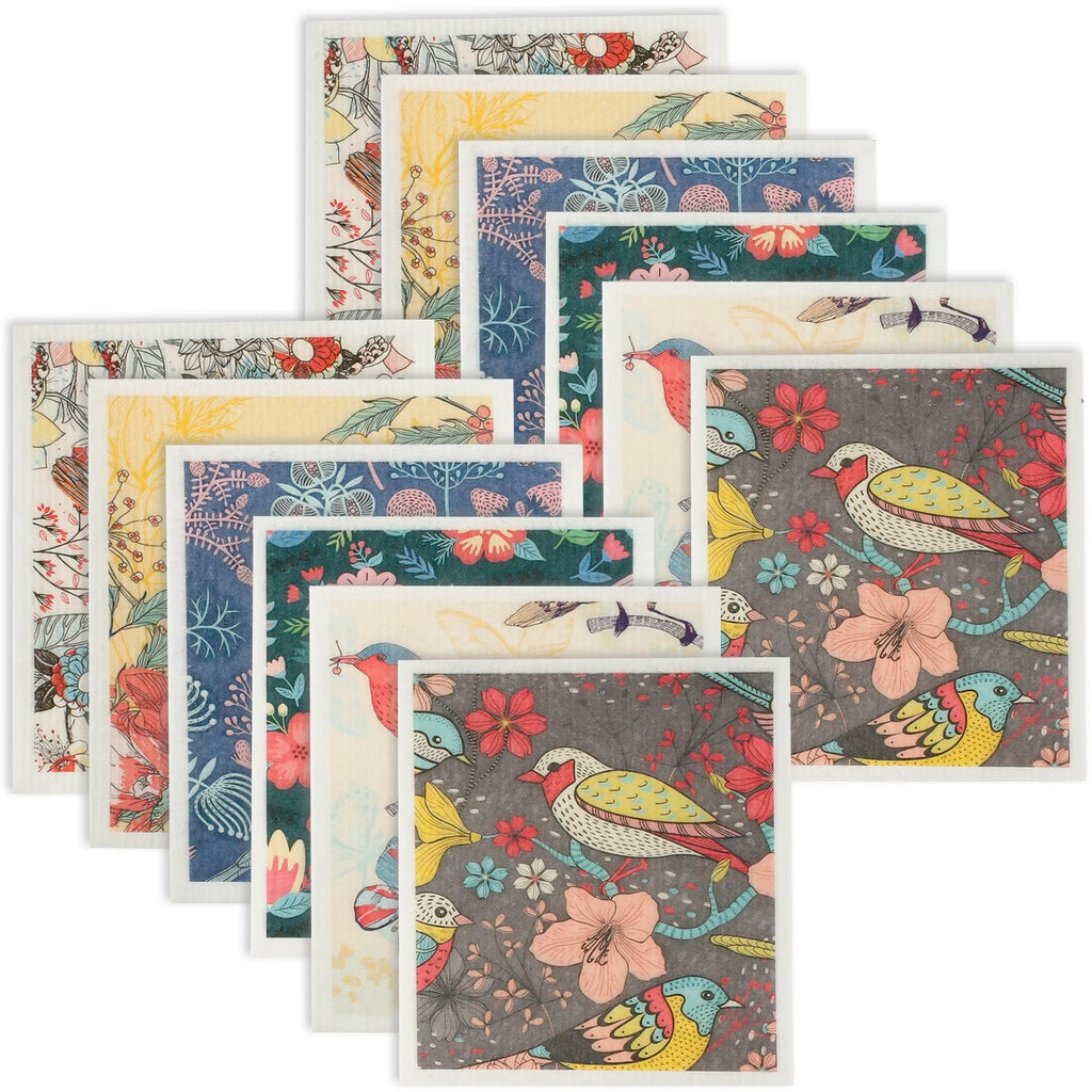 5/6/12PCS Kitchen Dish Towels Absorbent Swedish Dishcloths Kitchen Dish Rags Soft  Non-woven Cloths for Washing Dishes Cleaning