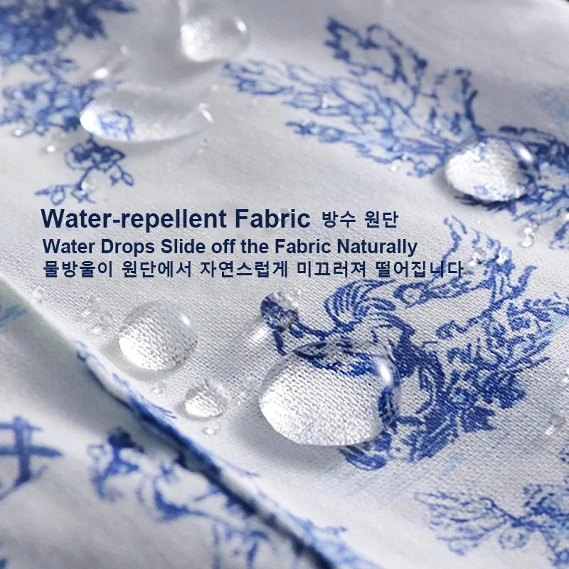 Long Print Water-resistant Cotton Ruffled Kitchen Apron with Pockets for Women Cross-back Pinafore for Cooking Baking Gardening