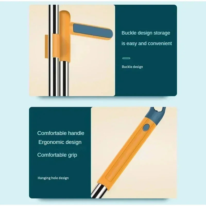 new folding broom dustpan set household cleaning tools non-stick hair dry wet dual-use broom folding set Kitchen office