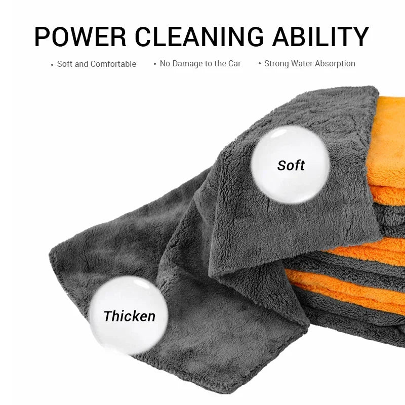 600GSM Microfiber Car Cleaning Towel 40X40cm Thickened Car Wash Towels Auto Detailing Care Drying Cloth Rags 1-20 pcs