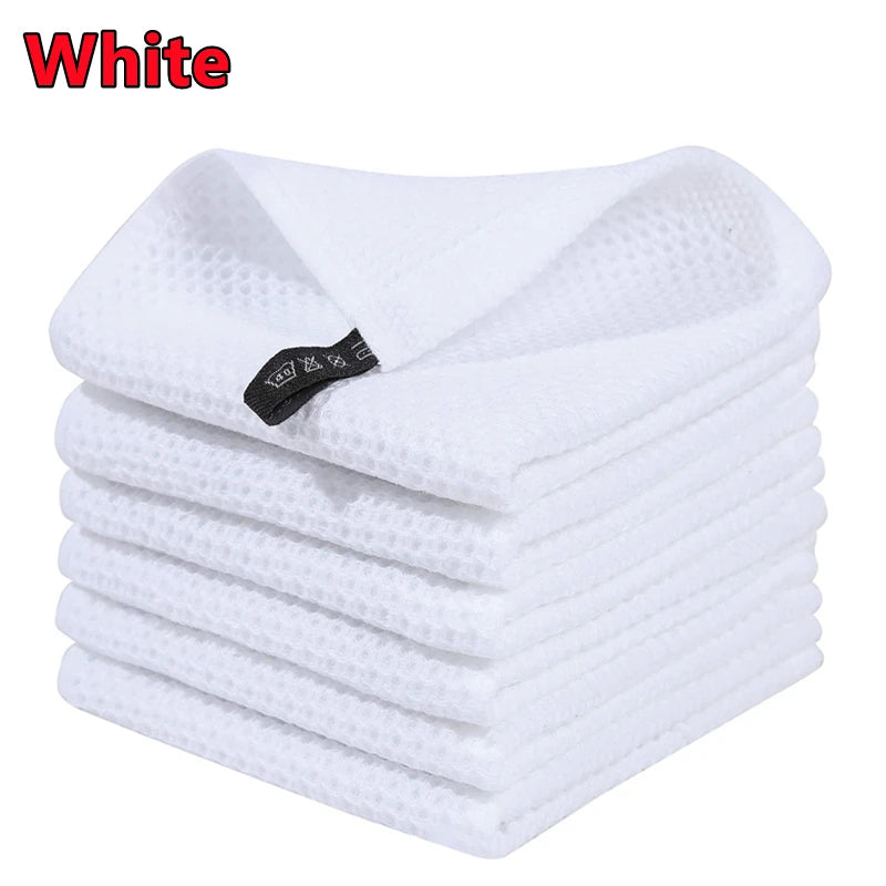 New 100% Cotton Dishcloth Ultra Soft Absorbent Kitchen Towel Household Cleaning Cloth Kitchen Tools Gadgets Wash Cloth Dish Rag