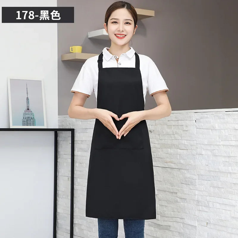 Customizable White Black Apron Customize Logo Personalized Apron Waterproof For Man Women Cooking Restaurant Waiter Work Clothes