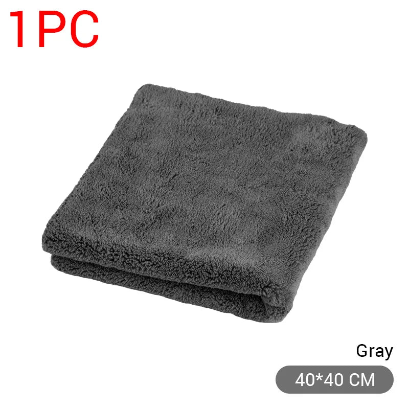 SEAMETAL 600GSM Car Thicken Cleaning Cloth Professional Cleaning Car Wiping Microfiber Towel Car Wash Rag 40x40cm 1/2/6/9 Packs