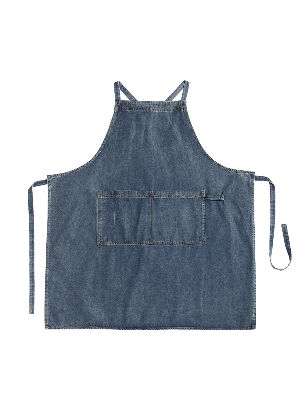 Denim Apron Cotton Korean Canvas Antifouling Home Cleaning Kitchen Cooking Work Clothes Barber Apron Leisure Gardening Baking