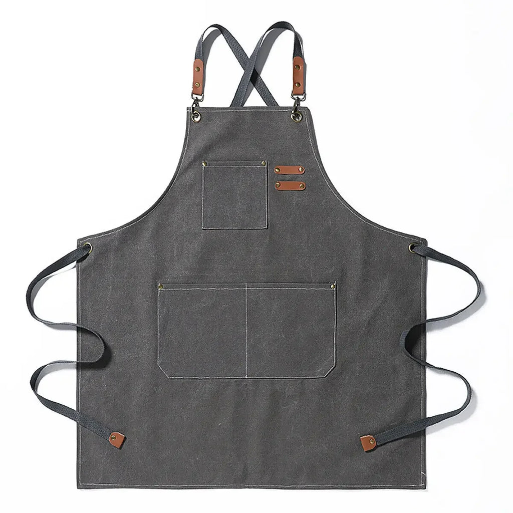 Kitchen Thicken Canvas Apron For Woman Men Waterproof Stain-Resistant With Pockets Cooking Apron Woodworking Painting Work Apron