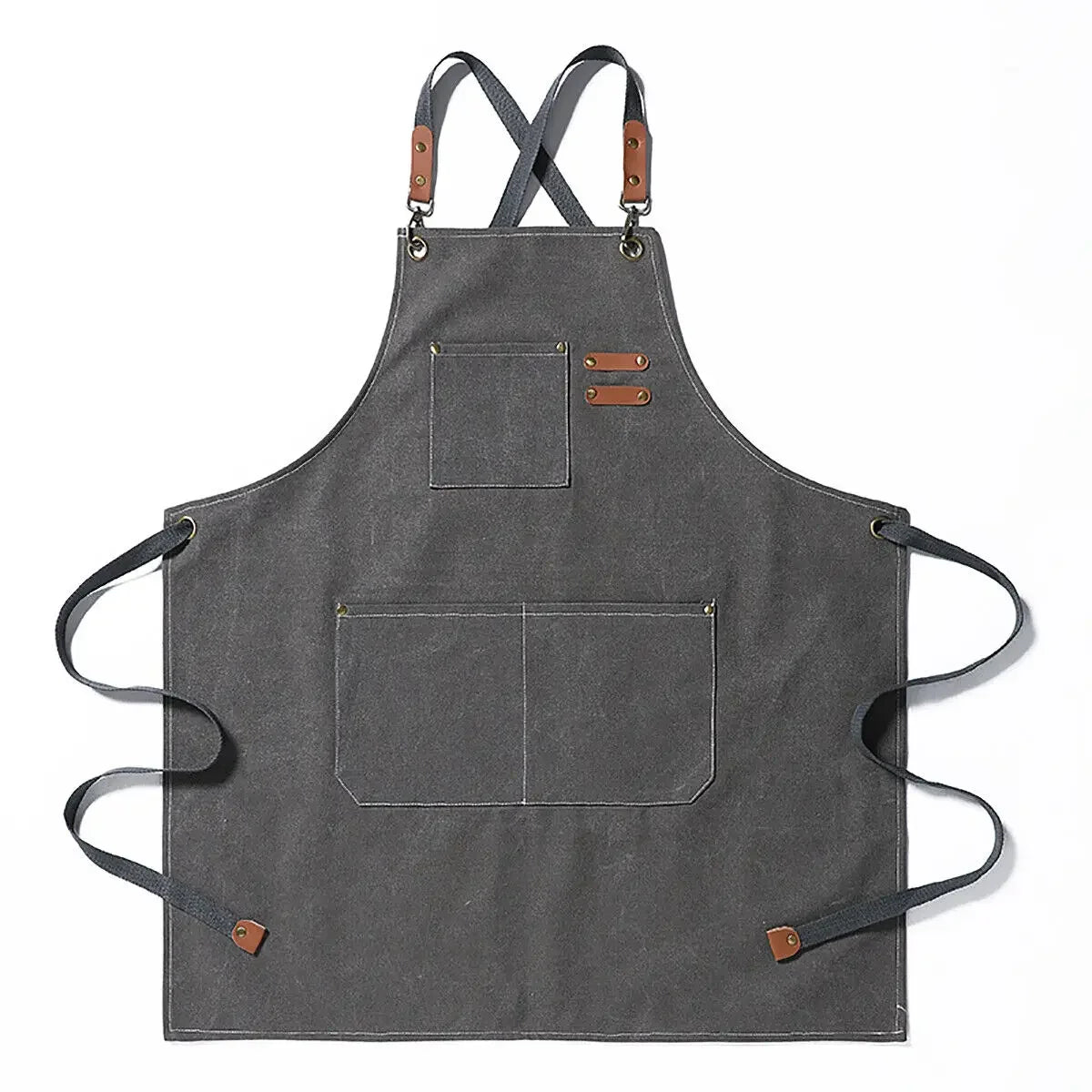 Kitchen Thicken Canvas Apron For Woman Men Waterproof Stain-Resistant With Pockets Cooking Apron Woodworking Painting Work Apron