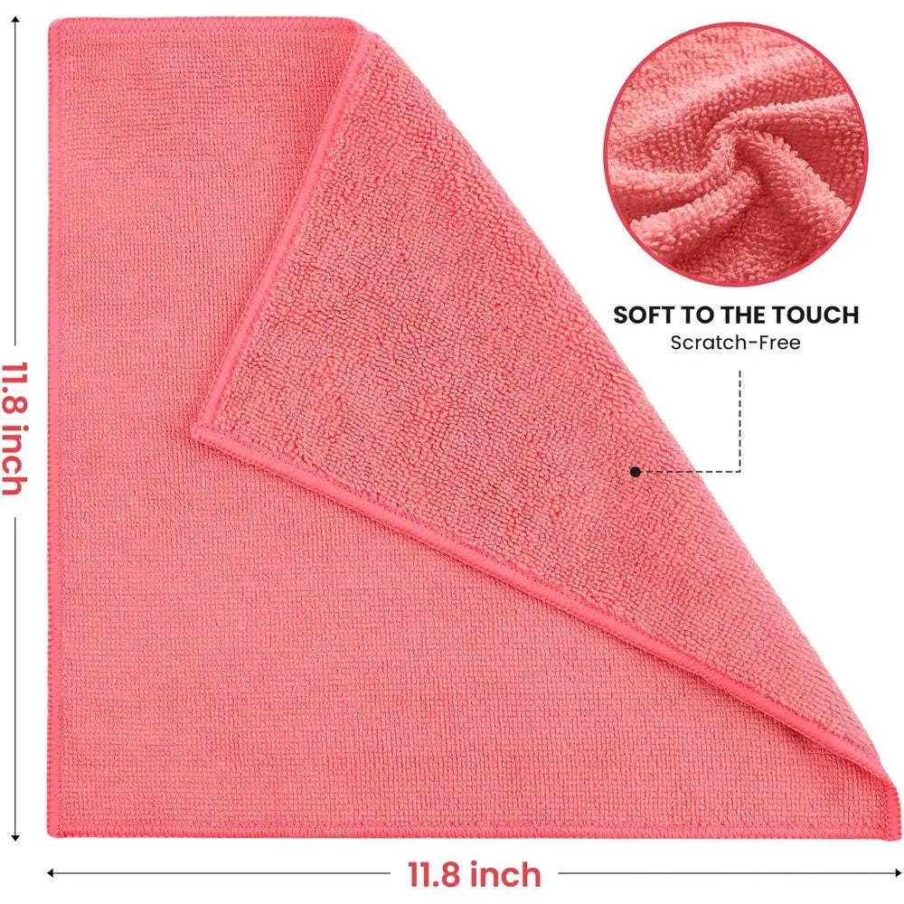 Cleaning Cloth, 12 Pack Assorted Color Cleaning Rags or Housekeng, Colorful Reusable Microfiber Towels or Car, Kitchen, Bathroom