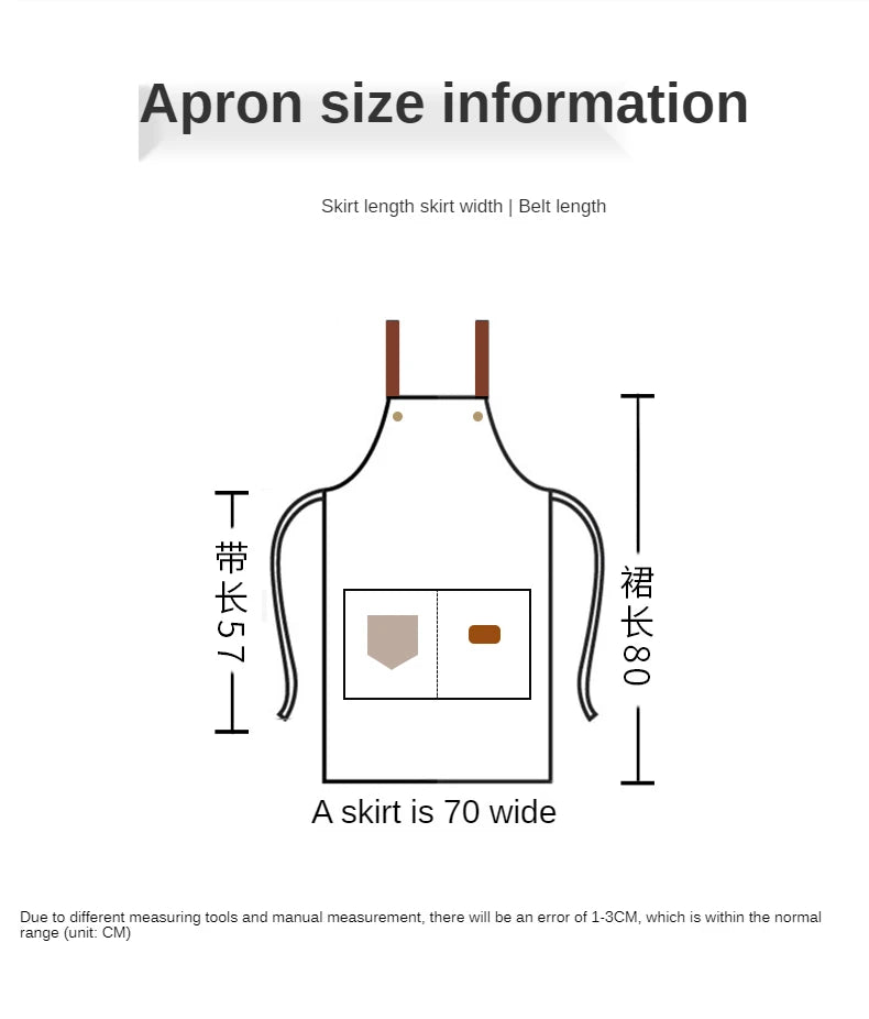 Customized Embroidery Print Logo Signature Waterproof Kitchen Aprons Home Chef Baking Clothes With Pockets Adult Bib Waist Bag