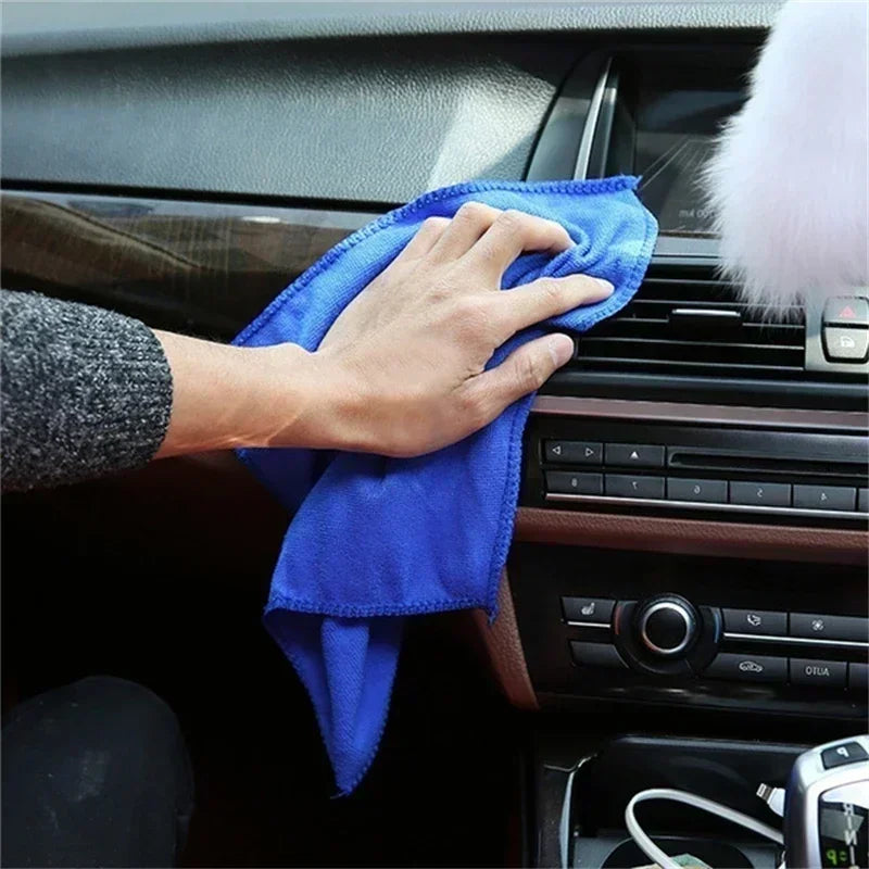 200pcs Microfiber Towels Car Wash Drying Cloth Blue Car Care Detailing Cleaning Polishing Duster Home Kitchen Washing Rags