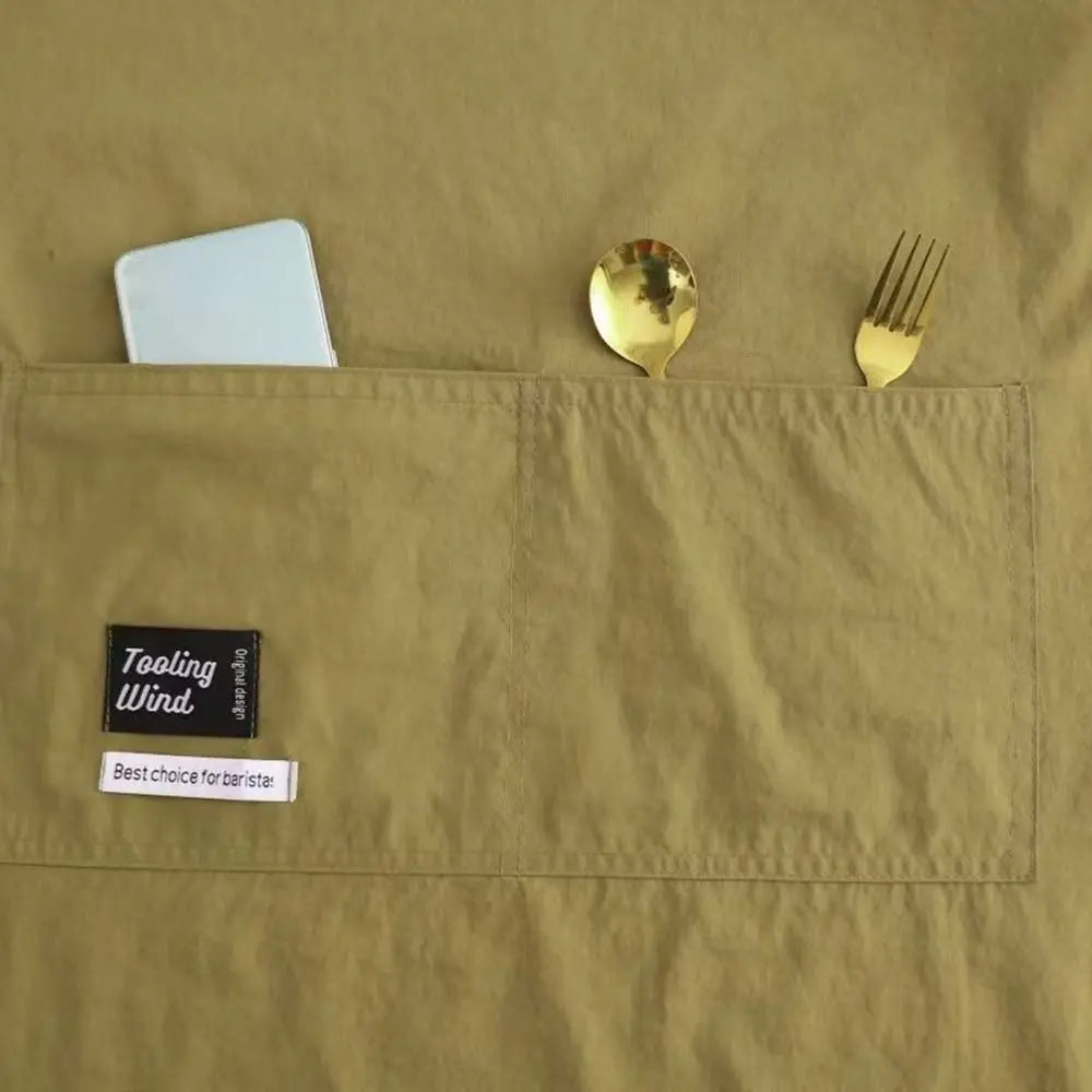 Solid color Kitchen Apron Long Sleeve Waterproof Coffee House Aprons Anti-fouling Breathable Catering Work Clothes