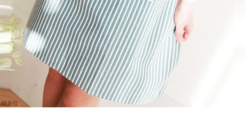 Kitchen Apron Fashionable Linen Striped Aprons For Restaurant Work Chef Waiter Adjustable Size Household Kitchen Cleaning Apron