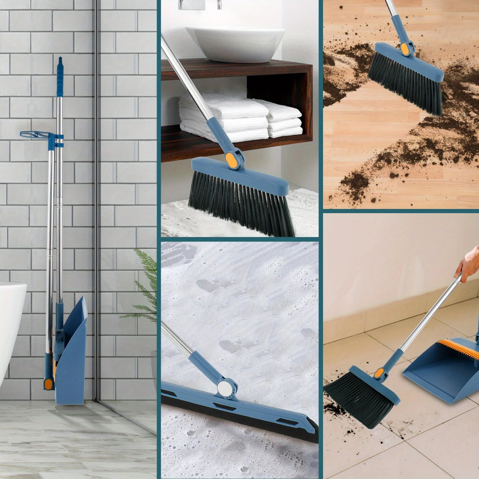 Two piece new broom set, dustpan combination, household sweeping broom, folding broom, wiper, dustpan, garbage shovel