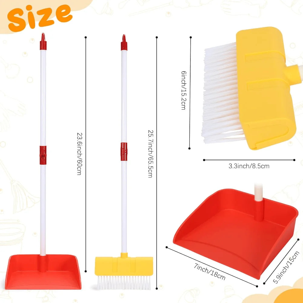 Kids Cleaning Toy Set Children Broom Dust Pan Set for Housekeeping Pretend Play Cleaning Set, Cleaning Toys Gift for Girls Boys