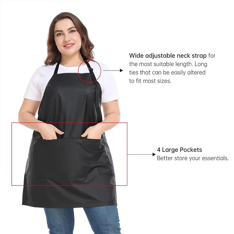 Large Size Adjustable Apron with 4 Pockets for Pet Grooming Hairdressing Nail Salon Artist's  Apron