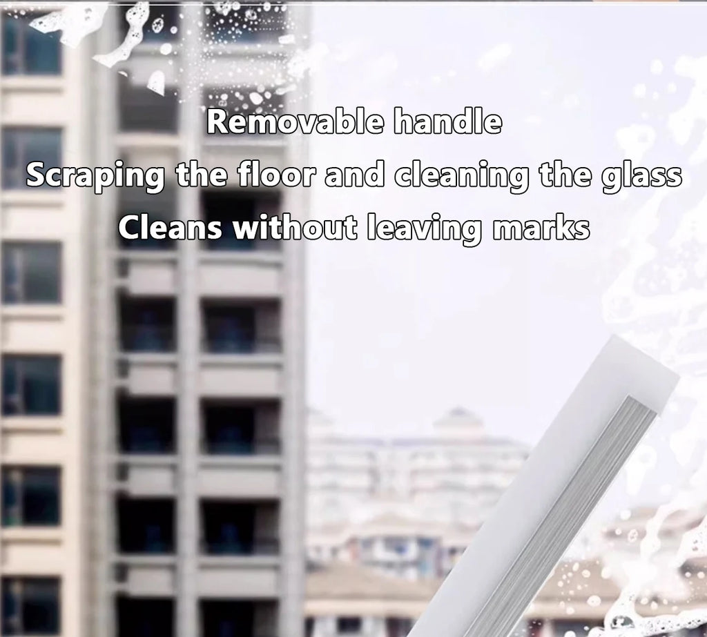 Silicone Scraper Broom with Squeegee for Floor, Glass & Bathroom Cleaning