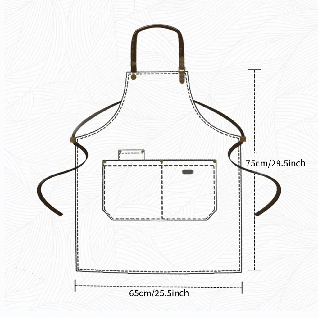 1 Piece Chef Apron Unisex Waterproof Canvas Durable for Restaurant Hotel Baking Beauty Salon Nail Art Kitchen Cooking