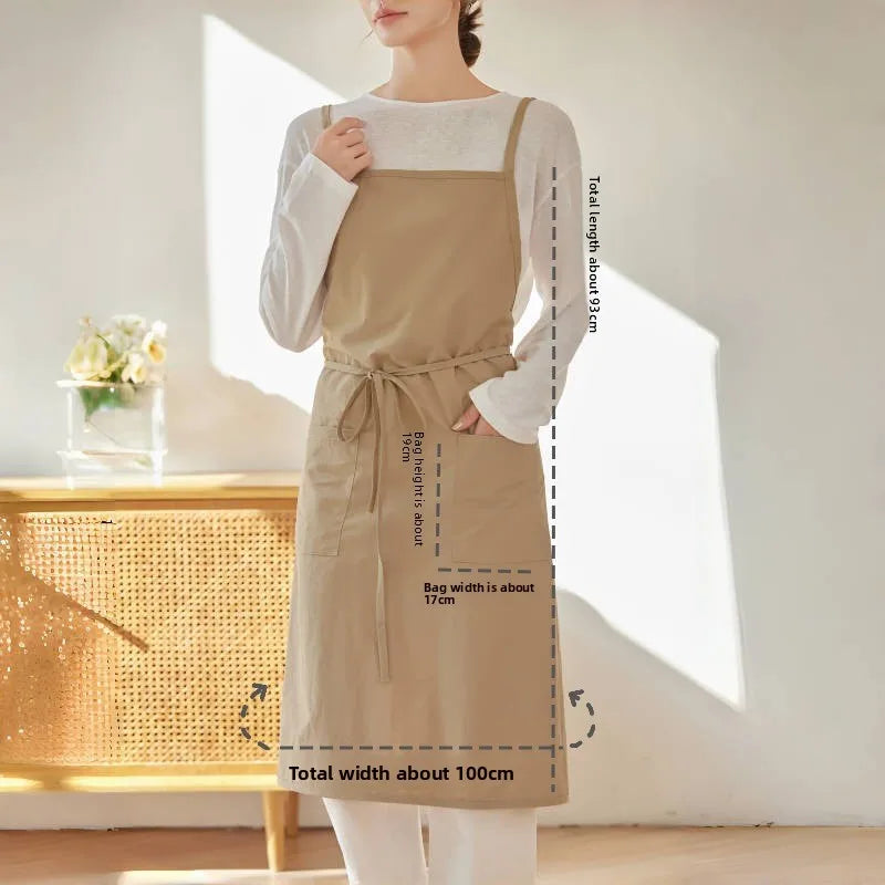 Premium Waterproof Antistatic Fabric Custom Logo Korean Japanese Style Apron Unisex High Quality Ready Stock