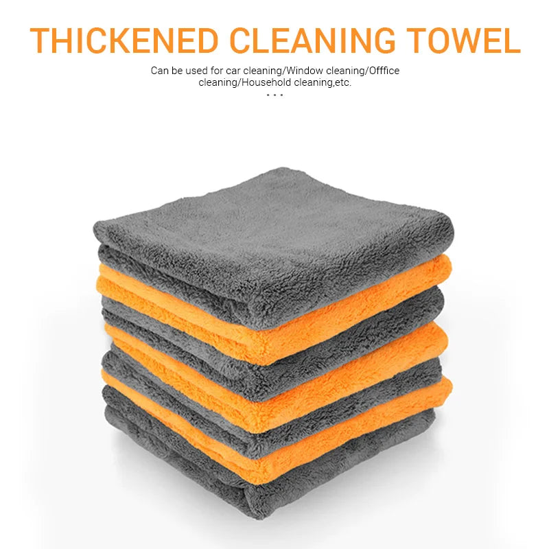 SEAMETAL 600GSM Car Thicken Cleaning Cloth Professional Cleaning Car Wiping Microfiber Towel Car Wash Rag 40x40cm 1/2/6/9 Packs