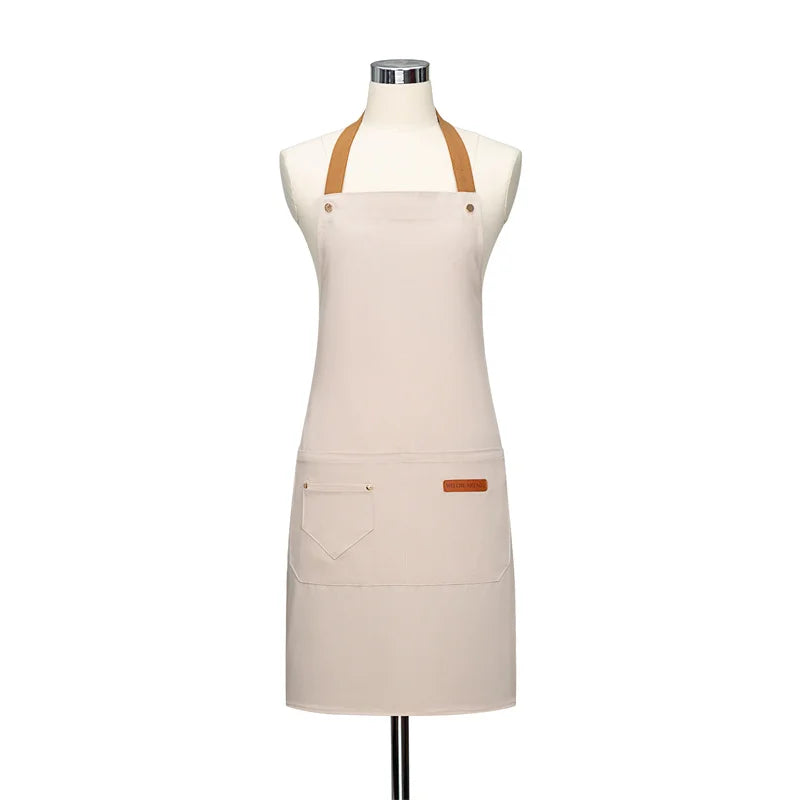 Customized Logo Design Apron Logo Signature Men's Women's Kitchen Aprons Home Chef Baking Clothes Waterproof  with Pockets