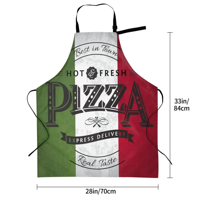 Pizza Poster Apron Unisex Adjustable Bib Aprons Cooking Kitchen Chef Apron for Home Kitchen Restaurant Coffee House