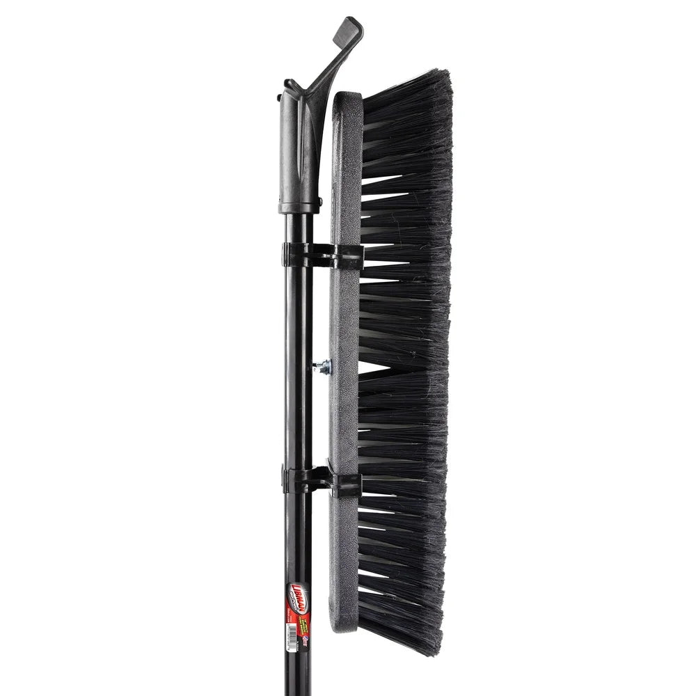 Heavy Duty Multi Surface Push Broom with Steel Handle Cleaning Concrete Brick Wood Stone and More Recycled Bristles