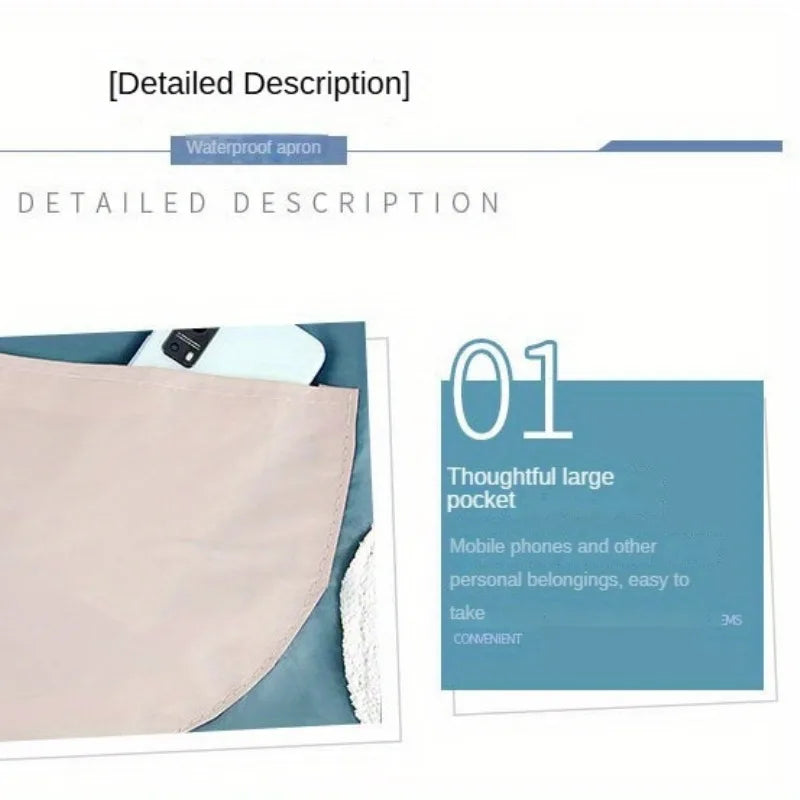 Waterproof PVC Apron - Adjustable Oil & Stain Resistant Kitchen Apron, Unisex for Grilling, Baking & Cooking