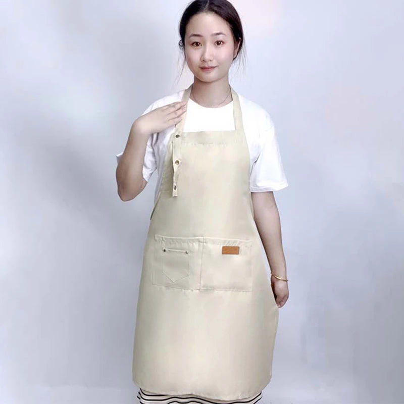 New Fashion Kitchen Aprons for Woman Men Chef Work Apron for Grill Restaurant Bar Shop Cafes Beauty Nails Studios Uniform Aprons