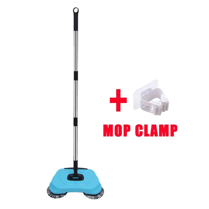 360° Hand Push Sweeper Vacuum Cleaner Sweeping and Mopping All-in-one Machine Broom Dustpan Combination for Home Office Cleaning