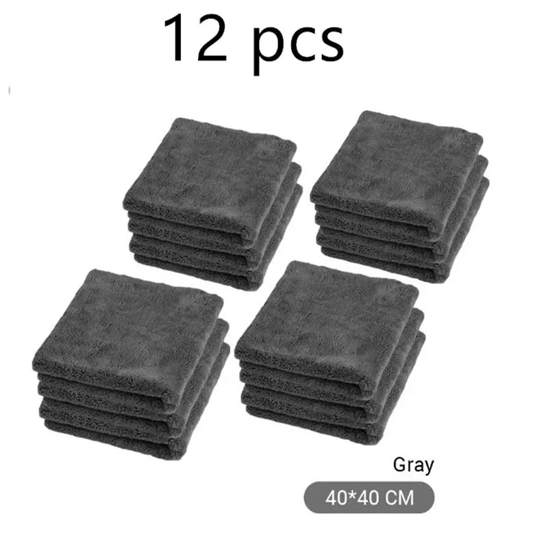 600GSM Microfiber Car Cleaning Towel 40X40cm Thickened Car Wash Towels Auto Detailing Care Drying Cloth Rags 1-20 pcs