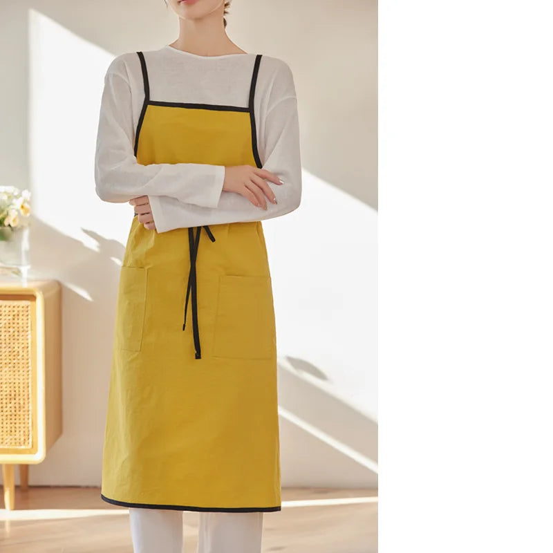 Premium Waterproof Antistatic Fabric Custom Logo Korean Japanese Style Apron Unisex High Quality Ready Stock