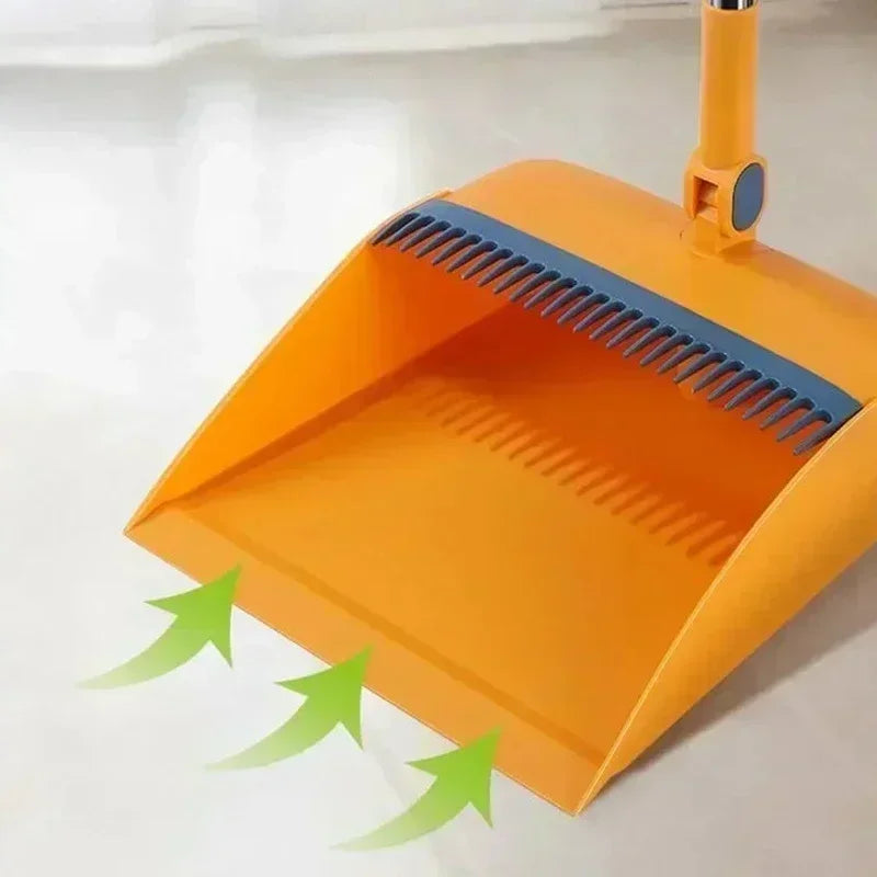 new folding broom dustpan set household cleaning tools non-stick hair dry wet dual-use broom folding set Kitchen office
